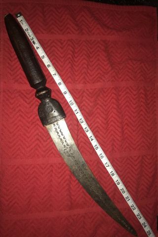 Vintage West African Tuareg Dagger Knife Short Sword Mali Primitive Leather