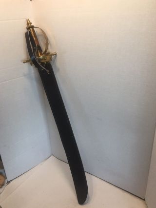 SWORD WITH BRASS HANDLE AND SCABBARD 36 