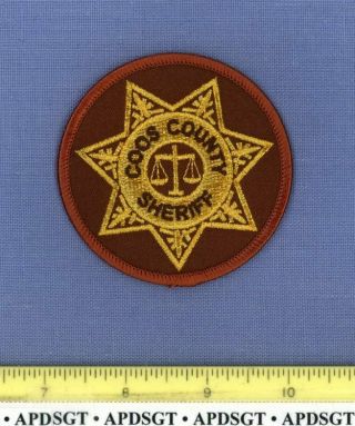 Coos County Sheriff Oregon Hat Police Patch Gold Mylar 3 "