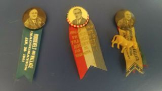 3 President Franklin Roosevelt 1941 Inauguration Ribbons/buttons,  Matches