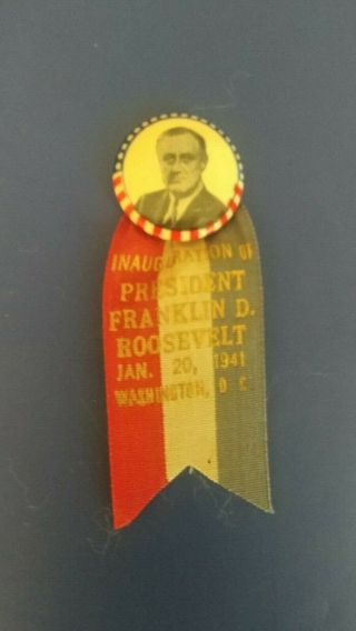 3 President Franklin Roosevelt 1941 Inauguration Ribbons/Buttons,  Matches 2