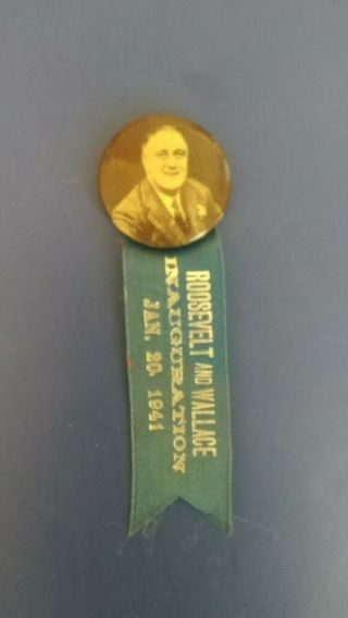 3 President Franklin Roosevelt 1941 Inauguration Ribbons/Buttons,  Matches 3