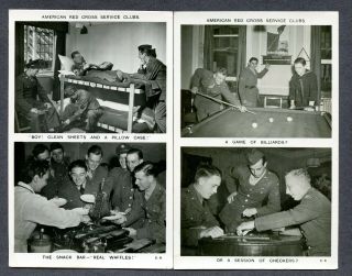Two Wwii American Red Cross Service Clubs Picture Postcards