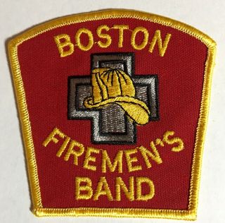 Very Rare,  Vintage Boston,  Ma Fire Dept.  Firemen’s Band Patch,  Cheesecloth Back