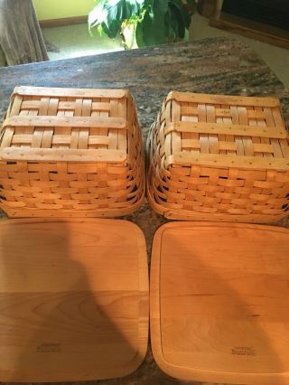 Longaberger Small Storage Solutions Baskets With Lids 3