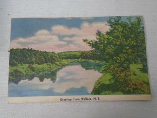 Vintage Postcard Greetings From Wallace Ns Nova Scotia 1940 