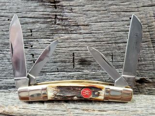 J.  A.  “twin " Henckels Pocket Knife Stag Congress Hand Honed