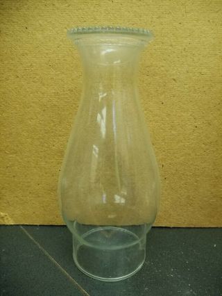 Antique Glass Oil Lamp Chimney With 3 " Fitter 8 5/8 " Tall