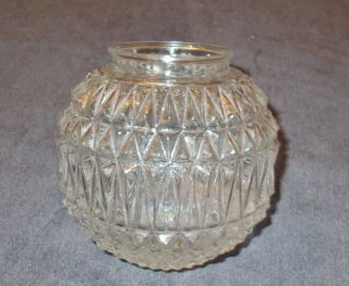 6 In Diamond Cut Clear Glass Lamp Shade 3 1/8 Inch Fitter