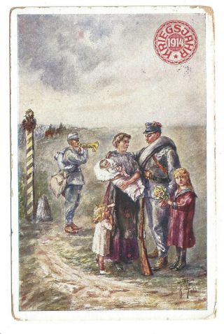 Germany Pottenstein Kriegsjahr " War Years " Postcard Cover Art Artist Signed Wwi