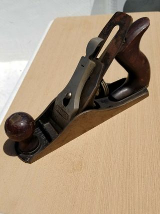 Vintage Stanley Bailey No.  3 Wood Plane Made In Usa Smooth Bottom
