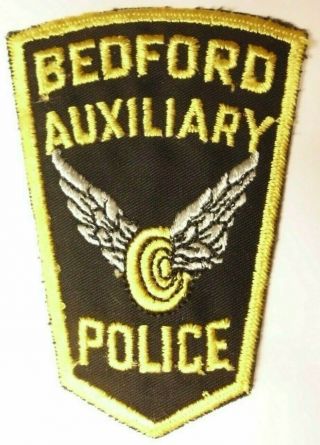 Old Vintage Bedford Auxiliary Police Patch Oh Ohio - Winged Wheel