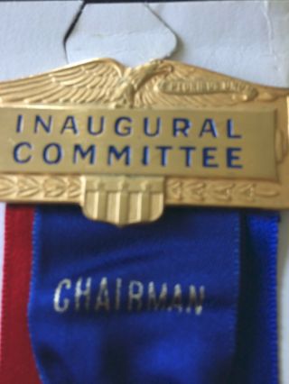 RARE NIXON/AGNEW 47th Inaugural Committee CHAIRMAN 1973 Badge/Ribbon /Medallion 4
