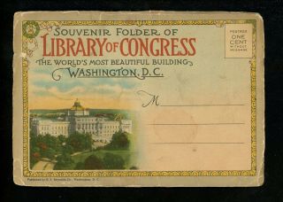 Postcard Folder Washington Dc Library Of Congress Art Paintings Architecture