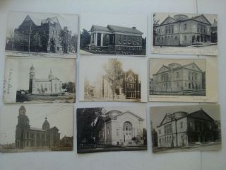 38 Old Real Photo Postcards Of Churches In Peoria Illinois