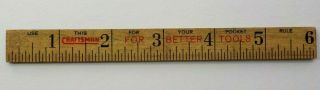 Vintage 1950s Sears & Roebuck Craftsman 6 Inch Wooden Pocket Ruler