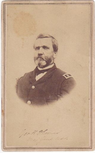 Cdv Photo Of Union Civil War General George Henry Thomas " Rock Of Chickamauga "