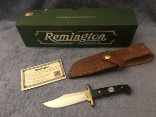 Remington Baby Bowie Knife Rh - 123 Made In Usa Green Bone.