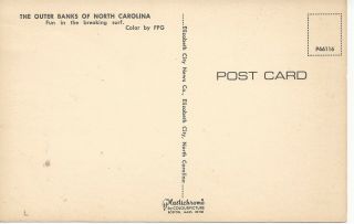 Postcard - NC - North Carolina Outer Banks Beach Ocean Swim Swimmers Unposted 3