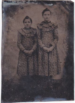 Tintype Photo Of Two Cute Girl In Dresses Little House On The Prairie Wild West