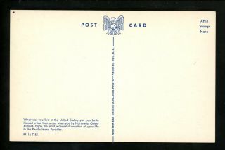 Advertising Vintage Postcard Airline Card Northwest Orient Express Hawaii Girl