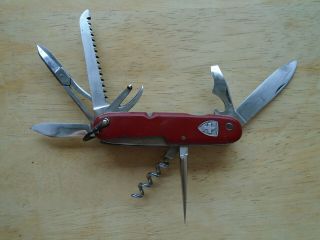 Wenger Wengerinox Swiss Army Knife Red Handle 10 Tools 92mm