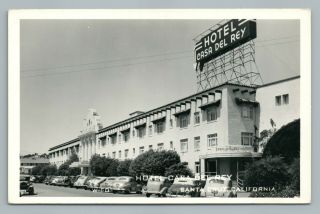 Hotel Casa Del Rey Santa Cruz California Rppc Rare Vintage Photo Postcard 1940s
