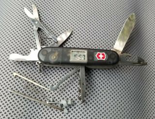 Victorinox Voyager Digital Clock Swiss Army Pocket Knife Translucent Onyx