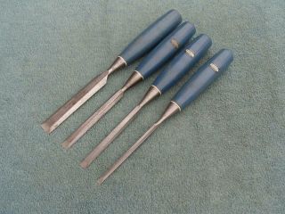 Set Of Four Bevel Edged Chisels By Stanley,  England,  Vgc.