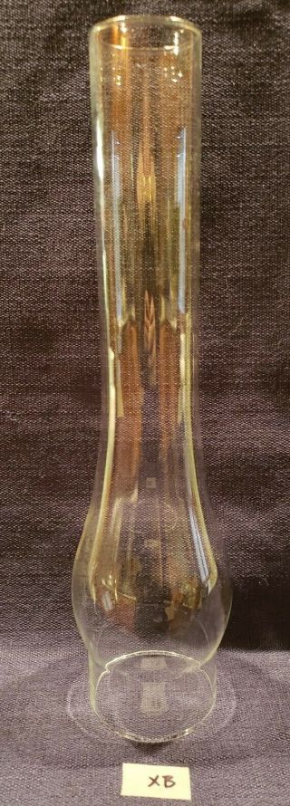 Vintage Tall Clear Glass Oil/kerosene Lamp Chimney 14 " Tall 2 15/16 " Fitter Xb