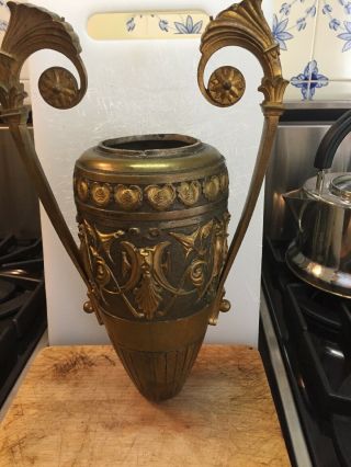 Vintage Cast Brass Table Lamp Base Urn