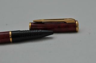 Lovely Vintage Waterman Laureat Rollerball Pen Red Marbled Lacquer & Gold Trim