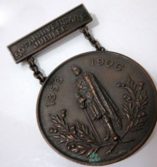 Vintage 1906 Bronze Medal Badge 50th Anniv.  Scottish Jubilee Ny Caledonian Club