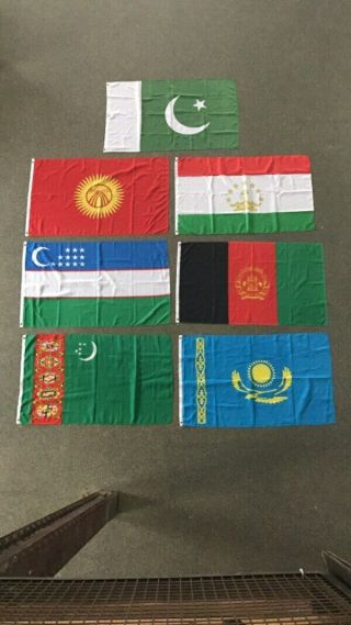 Flags Of Central Europe Afganistan,  Kazakhstan,  Kyrgyzstan,  Pakistan,  Tajikistan