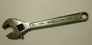 Vintage 12 " Diamalloy Diamond Tool & Horseshoe Co Usa D712 Adjustable Wrench