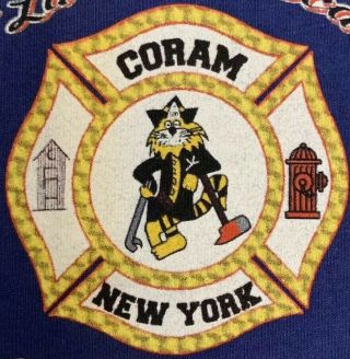 Coram Fire Department Suffolk County Long Island NY T - Shirt L FDNY 6