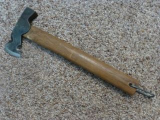 Viintage Plumb Hatchet Hammer/axe W/nail Puller 12 1/2 " Wood Handle Metal Ring