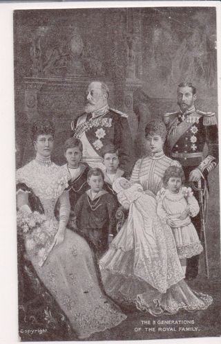 Vintage Postcard King Edward Vii & Queen Alexandra Of England & Family