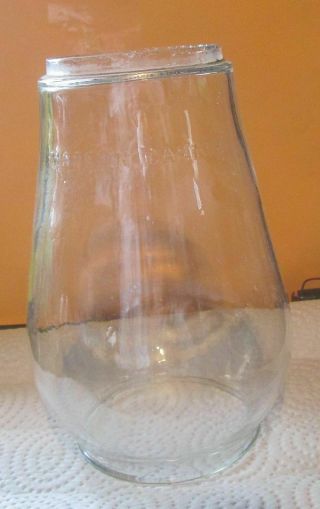 Vtg Clear Glass Lantern Globe 6 7/8 " Tall Marked Made In Canada Beacon