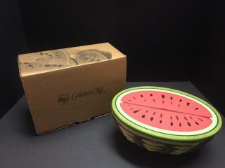 Longaberger Collector’s Club Watermelon Basket With Lid,  Box And Tag