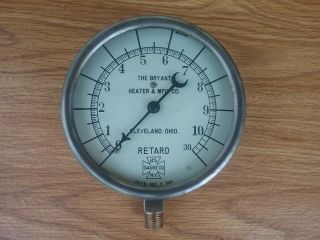 Vintage Bryant Heating Mfg.  York Pressure Gauge Steampunk