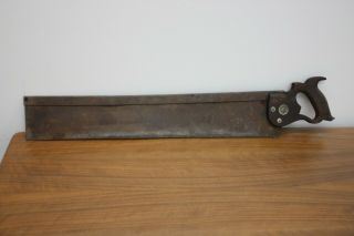 Vintage Old E C Atkins Back Saw / Mitre Box Saw - Indianapolis In 25 " Blade