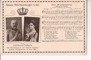 Vintage Postcard King William Ii & Queen Charlotte Of Württemberg