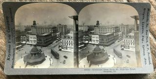 Illinois Centennial Stereoview Birdseye From St Nicholas Hotel Decatur Il