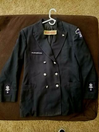 Vintage Sea Explorers Bsa Scouts Uniform Jacket W/ Patches Mate Adult Malolo Usa