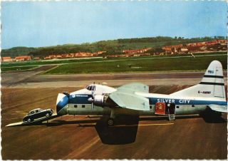 Silver City Bristol 170 Freighter Le Touquet Airport.  Aviation Airplane Postcard