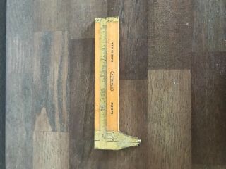 Vintage Stanley No.  136 - 1/2 Boxwood,  Brass Carpenter Caliper Rule,  Old Usa Tool