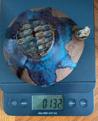 Vintage Mid Century Pottery Oil Lamp Aladdin Style 5” Dia 2