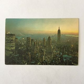 York City Skyline Empire State Building Unposted Vintage Postcard