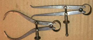 2 Vintage Craftsman Machinist Calipers In And Out 5 "